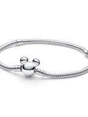Disney Mickey Mouse Clasp Moments Snake Chain Bracelet - Sterling silver