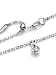 FINAL SALE - Pandora Talisman Sterling Silver Lab-grown Diamond Heart Chain Bracelet - 0.25 ct TW, Sterling silver