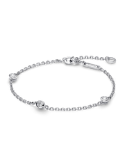 FINAL SALE - Pandora Era Bezel Sterling Silver Lab-grown Diamond Station Chain Bracelet - 0.30 ct TW, Sterling silver