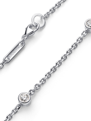 FINAL SALE - Pandora Era Bezel Sterling Silver Lab-grown Diamond Station Chain Bracelet - 0.30 ct TW, Sterling silver