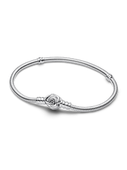 Pandora Moments Rose in Bloom Clasp Snake Chain Bracelet - Sterling silver