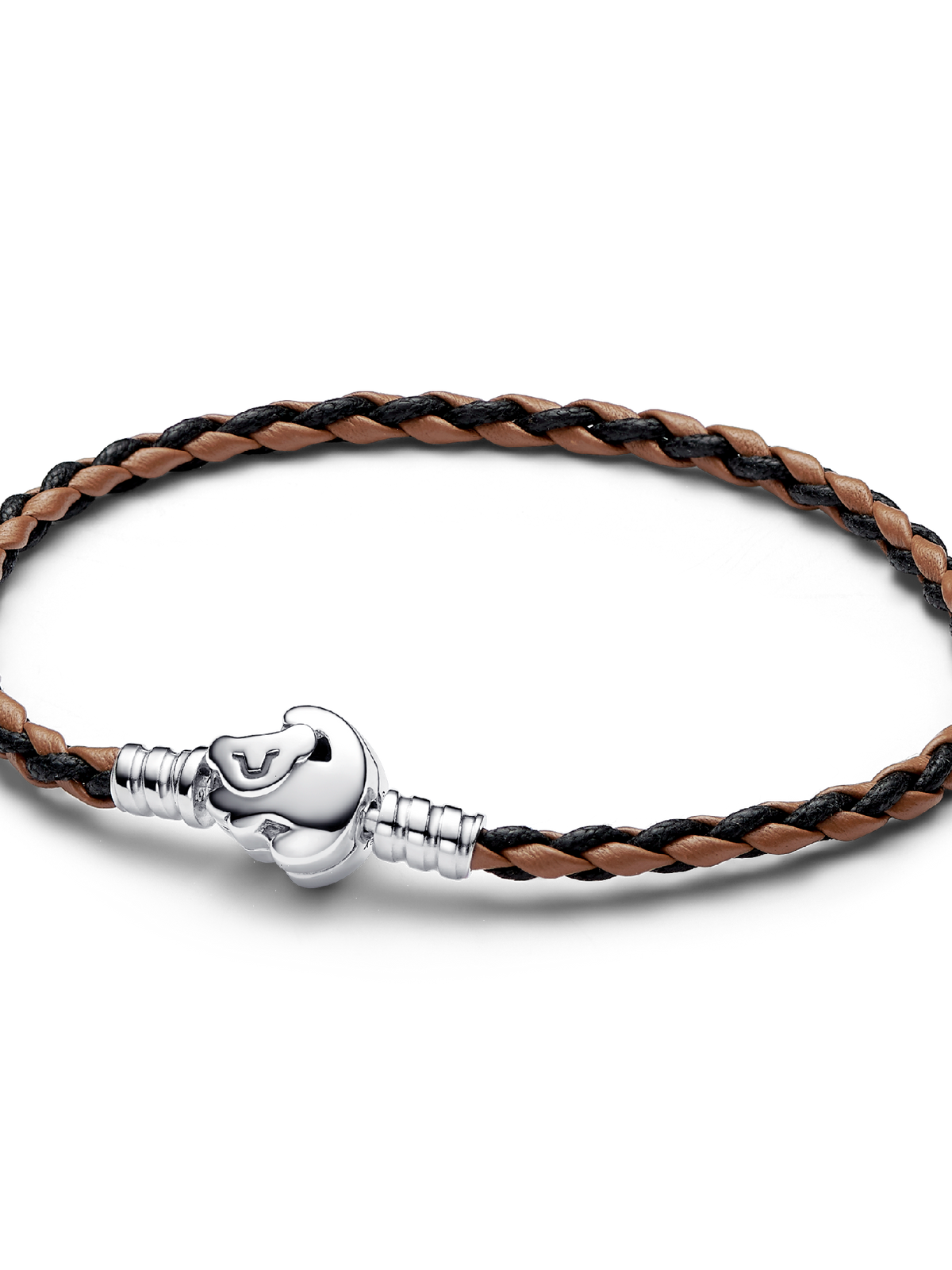 Disney The Lion King Clasp Pandora Moments Braided Leather Bracelet - Sterling silver