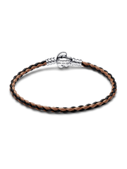 Disney The Lion King Clasp Pandora Moments Braided Leather Bracelet - Sterling silver
