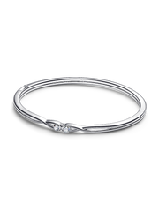 FINAL SALE - Pandora Infinite Sterling Silver Double-Facing Lab-grown Diamond Bangle - 0.30 ct TW, Sterling silver