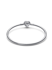 FINAL SALE - Radiating Heart Clasp Bangle - Sterling silver