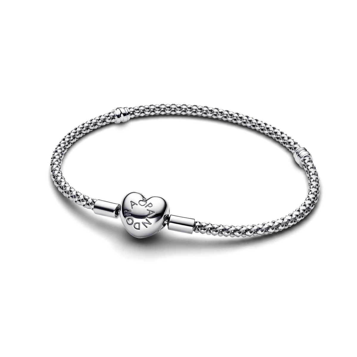 Heart Clasp Studded Chain Bracelet - Sterling silver