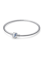 FINAL SALE - Sparkling Barrel Clasp Bangle - Sterling silver