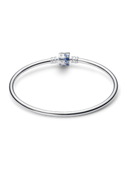 FINAL SALE - Sparkling Barrel Clasp Bangle - Sterling silver