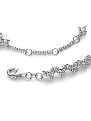 Triple Stone Heart Bracelet - Sterling silver