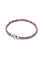 Shimmering Pink Cord Bracelet - Sterling silver