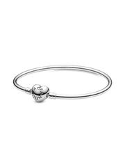 Pandora Moments Heart Clasp Bangle - Sterling silver
