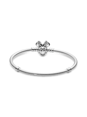 Disney Pandora Moments Pavé Minnie Mouse Clasp Snake Chain Bracelet - Sterling silver