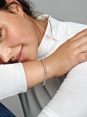 Beads & Pavé Bracelet - Sterling silver