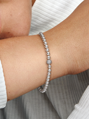 Beads & Pavé Bracelet - Sterling silver