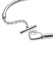 Pandora Moments Heart T-Bar Snake Chain Bracelet - Sterling silver