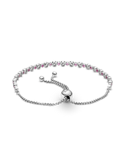 FINAL SALE - Pink & Clear Sparkle Slider Bracelet - Sterling silver