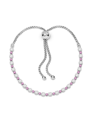 FINAL SALE - Pink & Clear Sparkle Slider Bracelet - Sterling silver