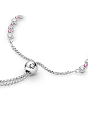 FINAL SALE - Pink & Clear Sparkle Slider Bracelet - Sterling silver