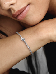 Sparkling Halo Tennis Bracelet - Sterling silver