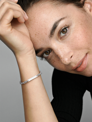 Engravable Bar Link Bracelet - Sterling silver