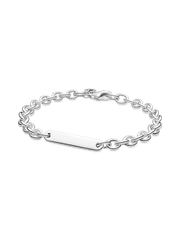 Engravable Bar Link Bracelet - Sterling silver