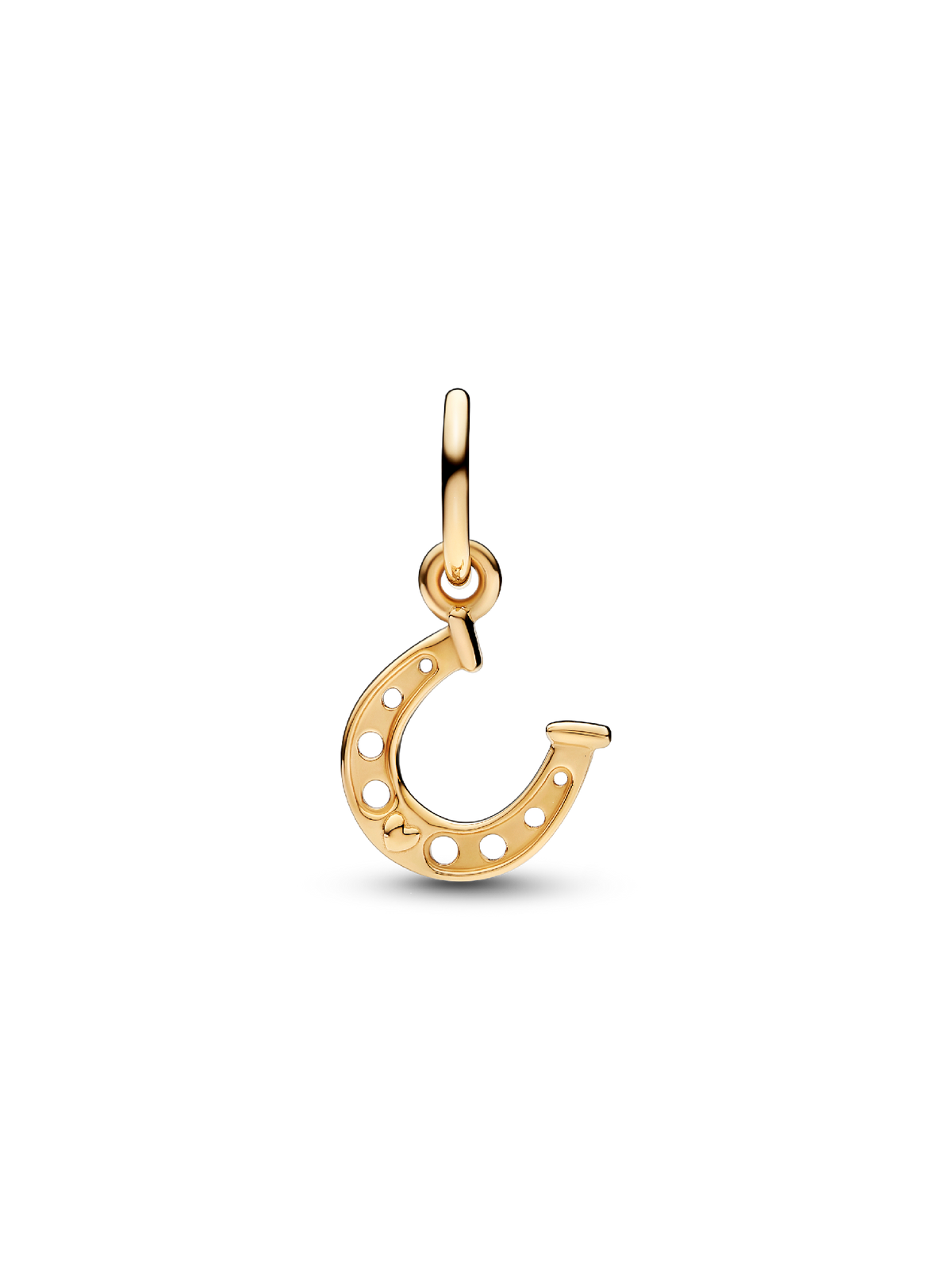 Lucky Horseshoe Dangle Charm - 14k gold