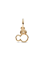 Disney Mickey Mouse Silhouette Lab-Grown Diamond Dangle Charm - 0.15 ct TW, 14k gold