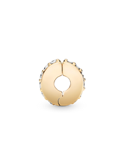 Clear Sparkling Row Clip Charm - 14k gold