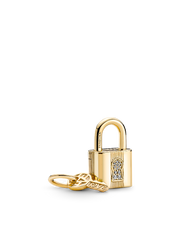 Padlock & Key Dangle Charm - 14k gold plating