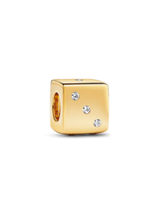 Sparkling Dice Charm - 14k gold plating