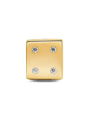 Sparkling Dice Charm - 14k gold plating