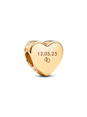 Engravable Heart Charm - 14k gold plating
