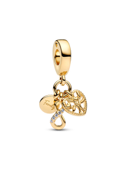 Family Infinity Triple Dangle Charm - 14k gold plating