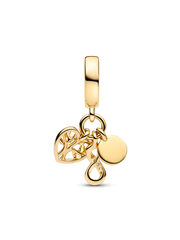 Family Infinity Triple Dangle Charm - 14k gold plating