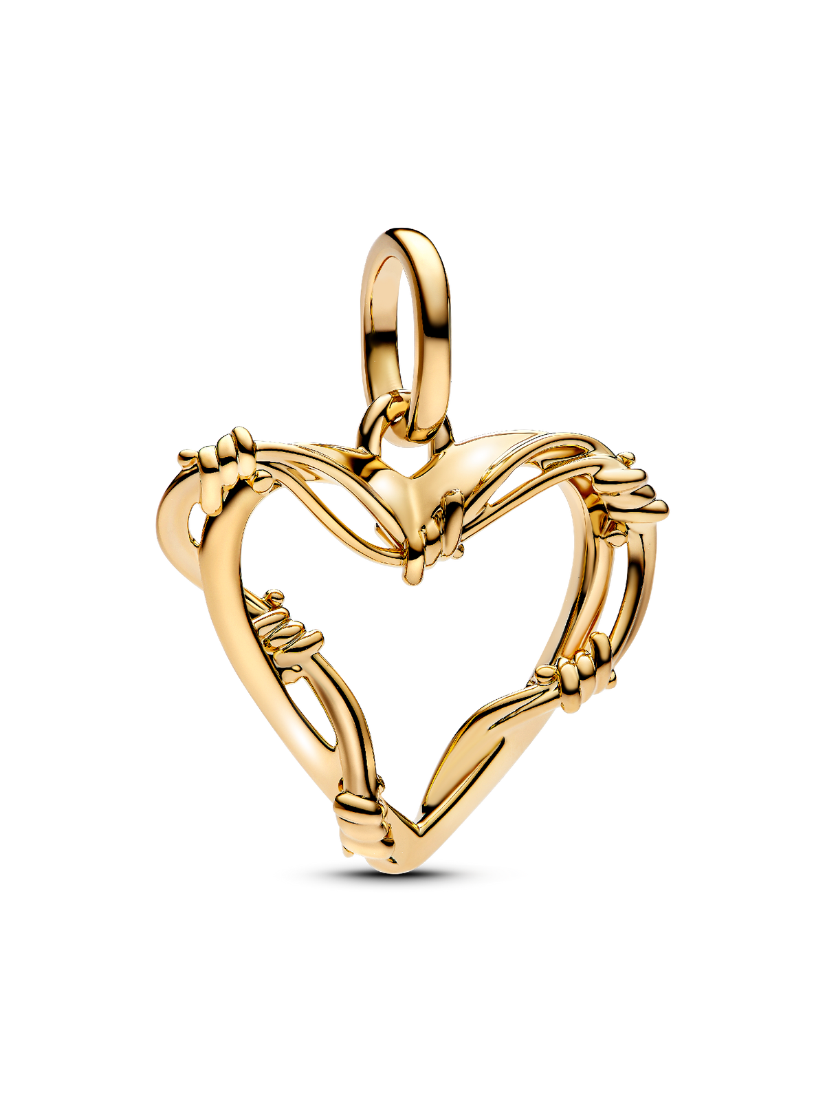 Wire Heart Dangle Charm - 14k gold plating