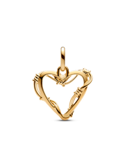 Wire Heart Dangle Charm - 14k gold plating