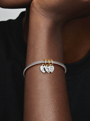 FINAL SALE - Two-tone Splittable Friendship Triple Dangle Charm - Sterling silver, 14k gold plating