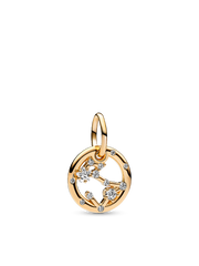 Pisces Zodiac Dangle Charm - 14k gold plating