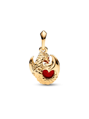 FINAL SALE - Game of Thrones Dragon Fire Dangle Charm - 14k gold plating