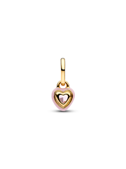 Pink Chakra Heart Mini Dangle Charm - 14k gold plating