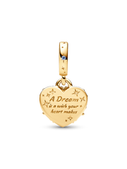 Disney Cinderella's Carriage & Heart Double Dangle Charm - 14k gold plating