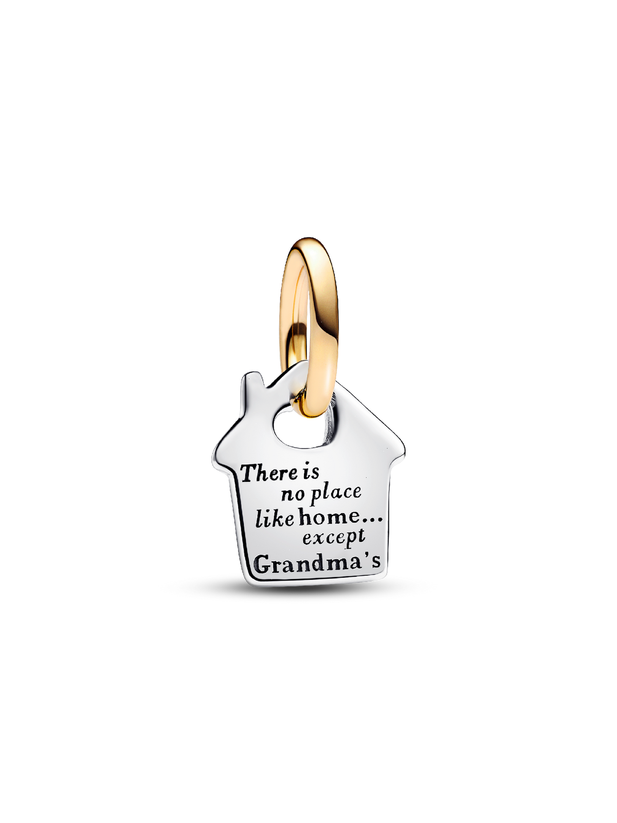 FINAL SALE - Two-tone Grandma's House Dangle Charm - Sterling silver, 14k gold plating