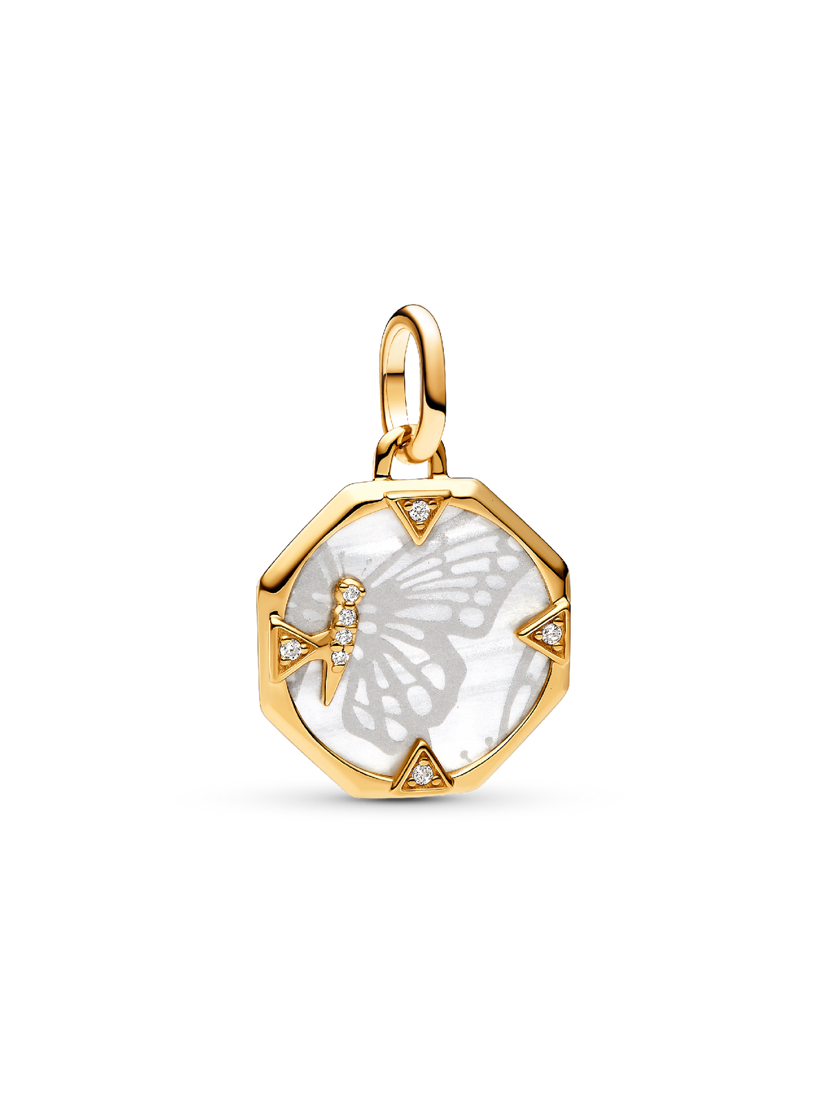 Pandora ME Pearlescent Butterfly Medallion Charm - 14k gold plating