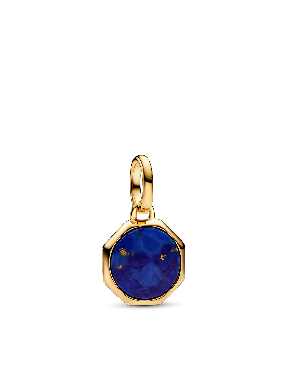 Blue Engravable Mini Medallion Charm - 14k gold plating