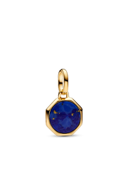 Blue Engravable Mini Medallion Charm - 14k gold plating