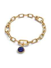 Blue Engravable Mini Medallion Charm - 14k gold plating