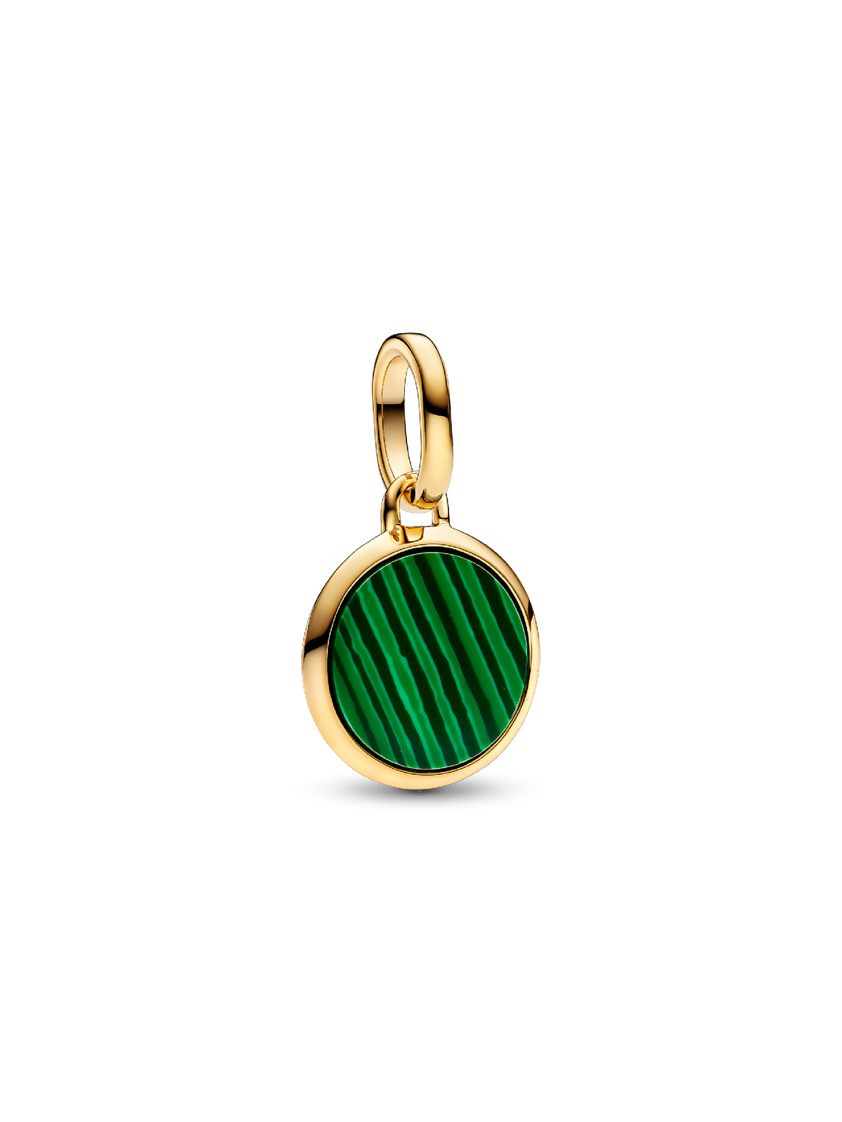Green Engravable Mini Medallion Charm - 14k gold plating