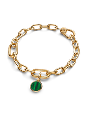 Green Engravable Mini Medallion Charm - 14k gold plating