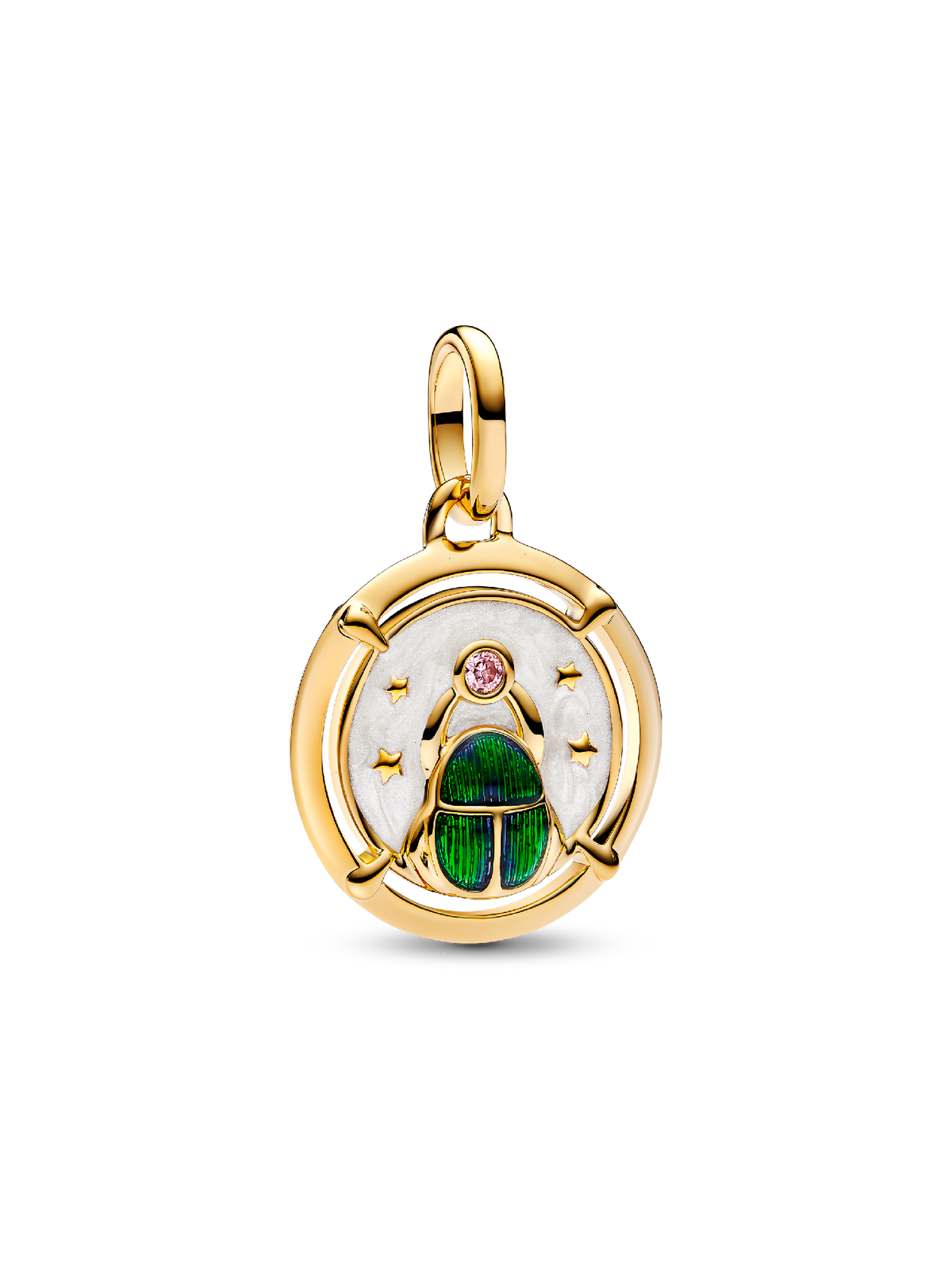 Scarab Beetle Medallion Charm - 14k gold plating