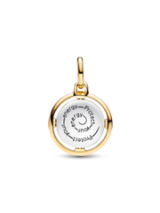 Bee Medallion Charm - Sterling silver, 14k gold plating
